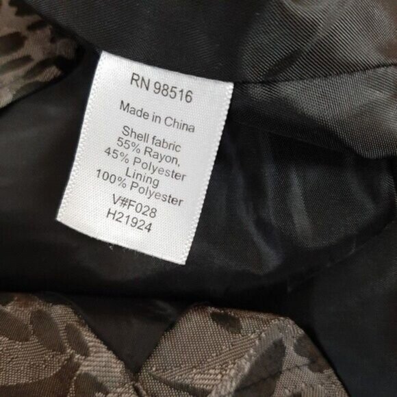 COLDWATER CREEK / Blazer Jacket Button Front Black & Grey Abstract Sz L - Picture 14 of 14